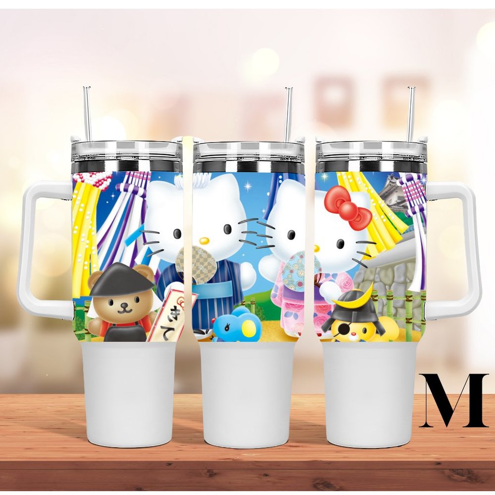 Sanrio Hello Kitty Tumbler 40 oz tumbler with hand carry handle and straw - Picture 9 of 17